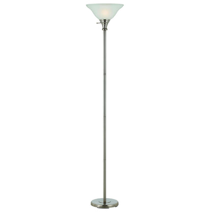 Nickel Torchiere Floor Lamp w/ Shade