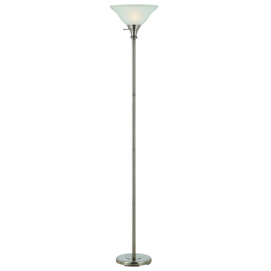 Nickel Torchiere Floor Lamp w/ Shade