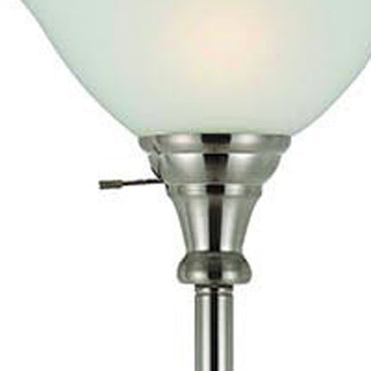 Nickel Torchiere Floor Lamp w/ Shade