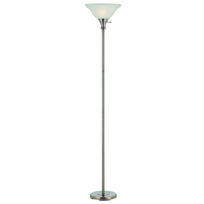 Nickel Torchiere Floor Lamp w/ Shade
