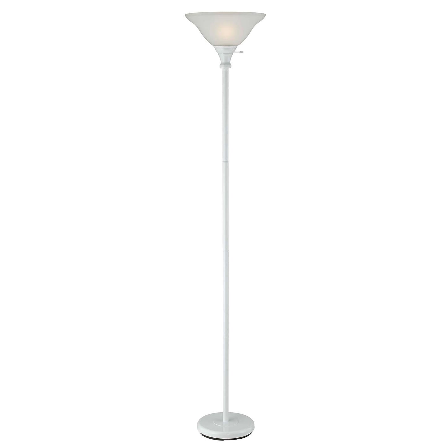 White Torchiere Floor Lamp w/ Shade