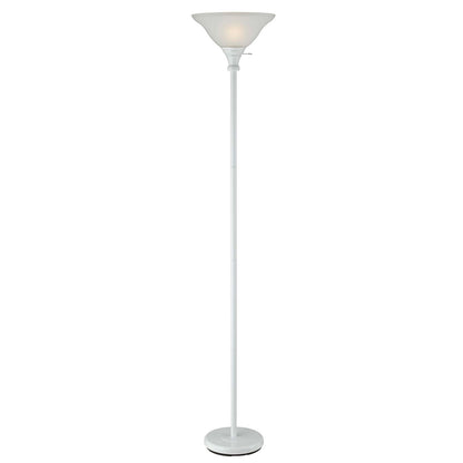 White Torchiere Floor Lamp w/ Shade