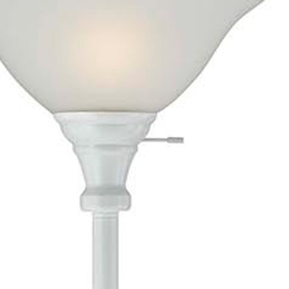 White Torchiere Floor Lamp w/ Shade
