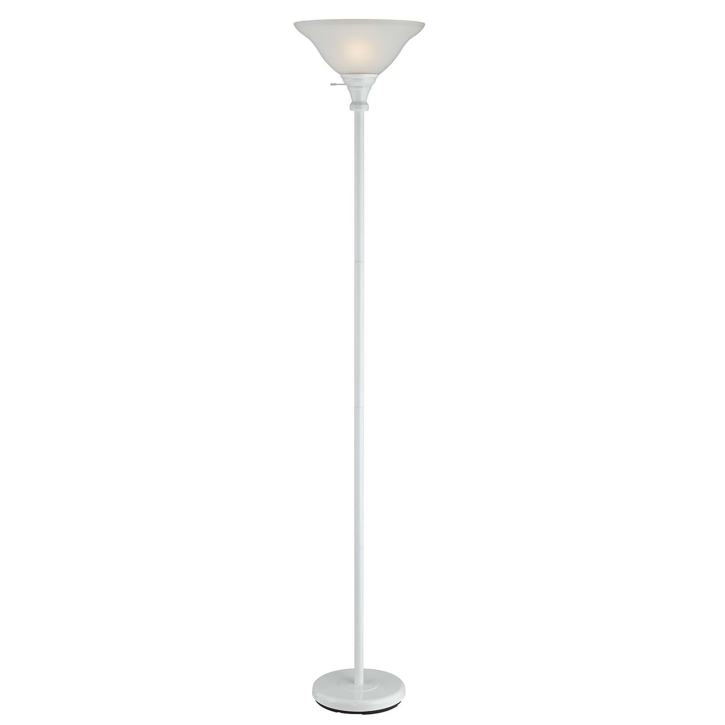 White Torchiere Floor Lamp w/ Shade