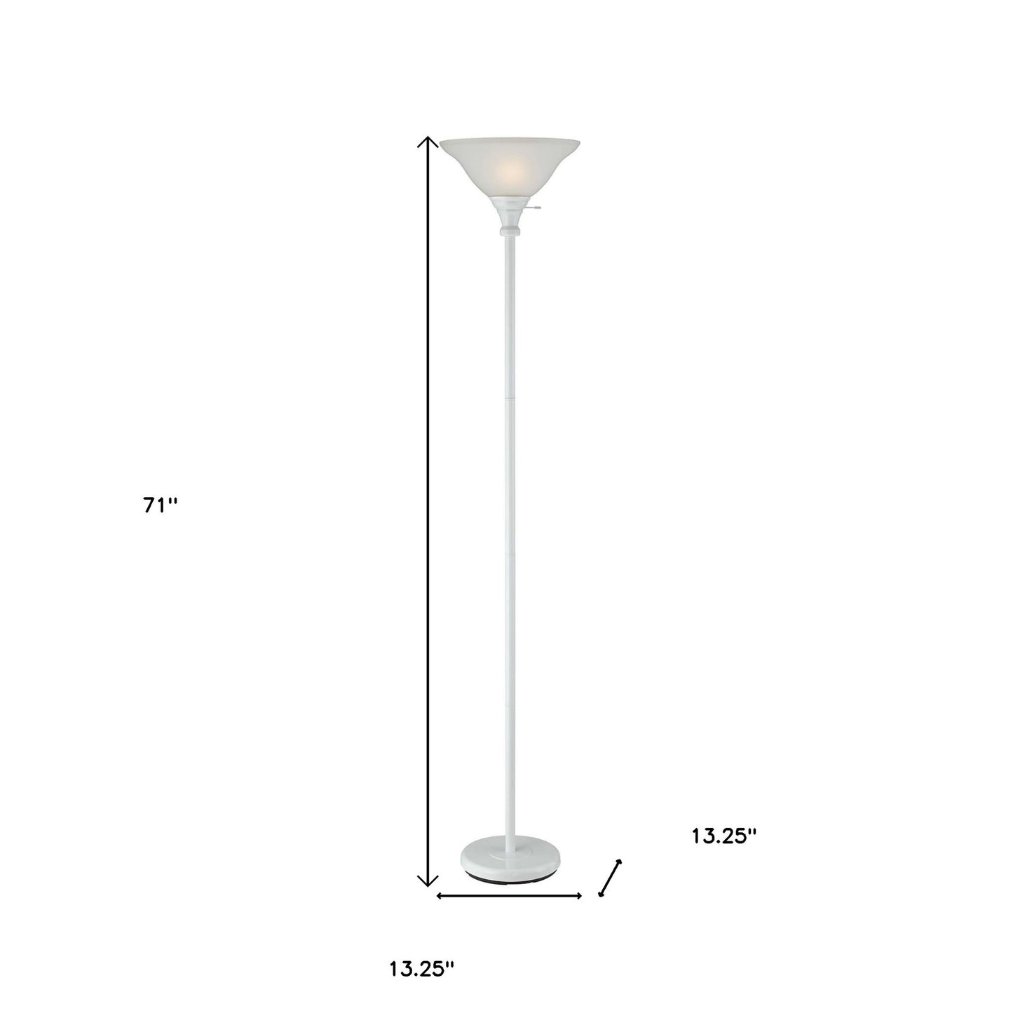 White Torchiere Floor Lamp w/ Shade