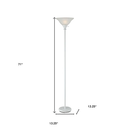 White Torchiere Floor Lamp w/ Shade