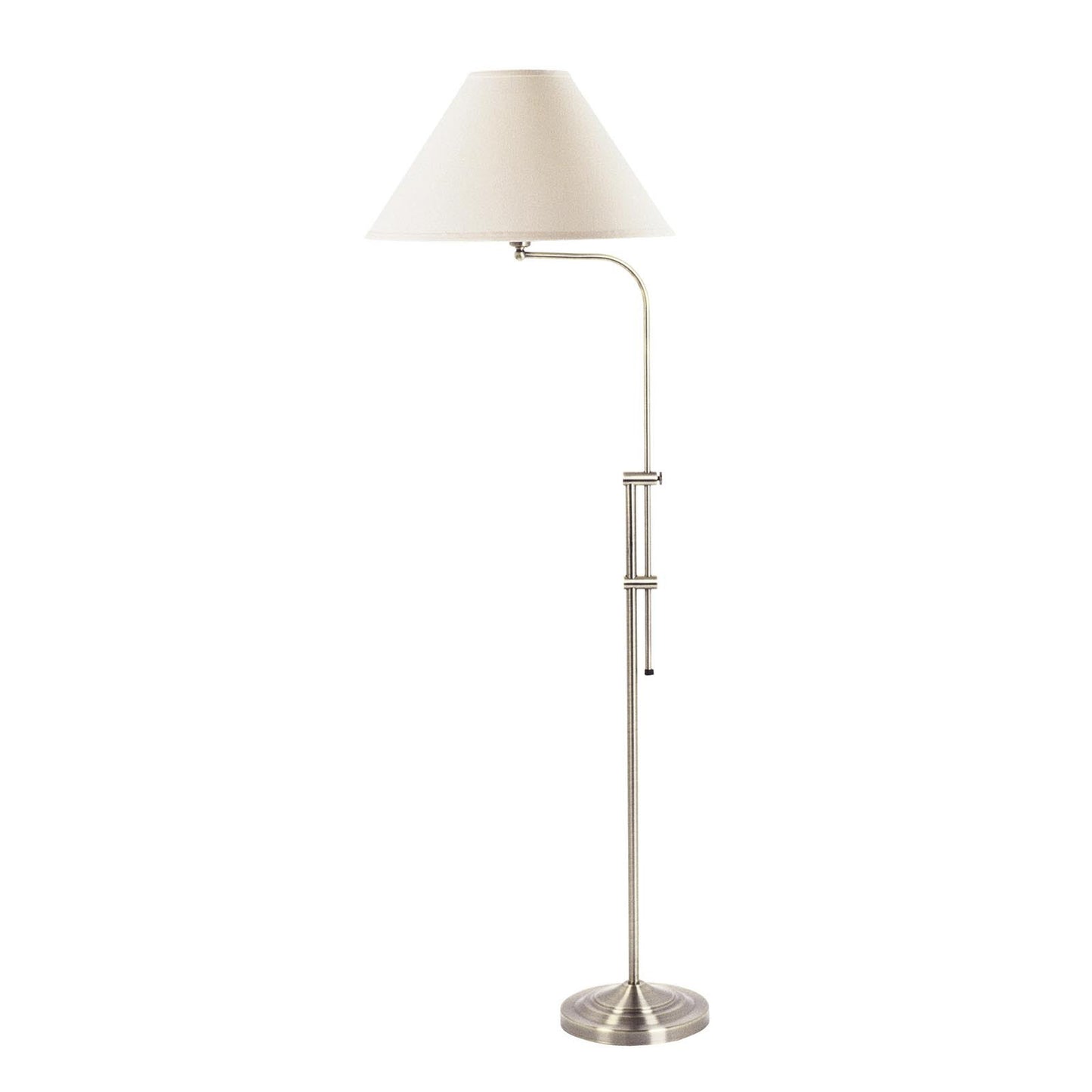 Nickel Adjustable Floor Lamp w/ Shade