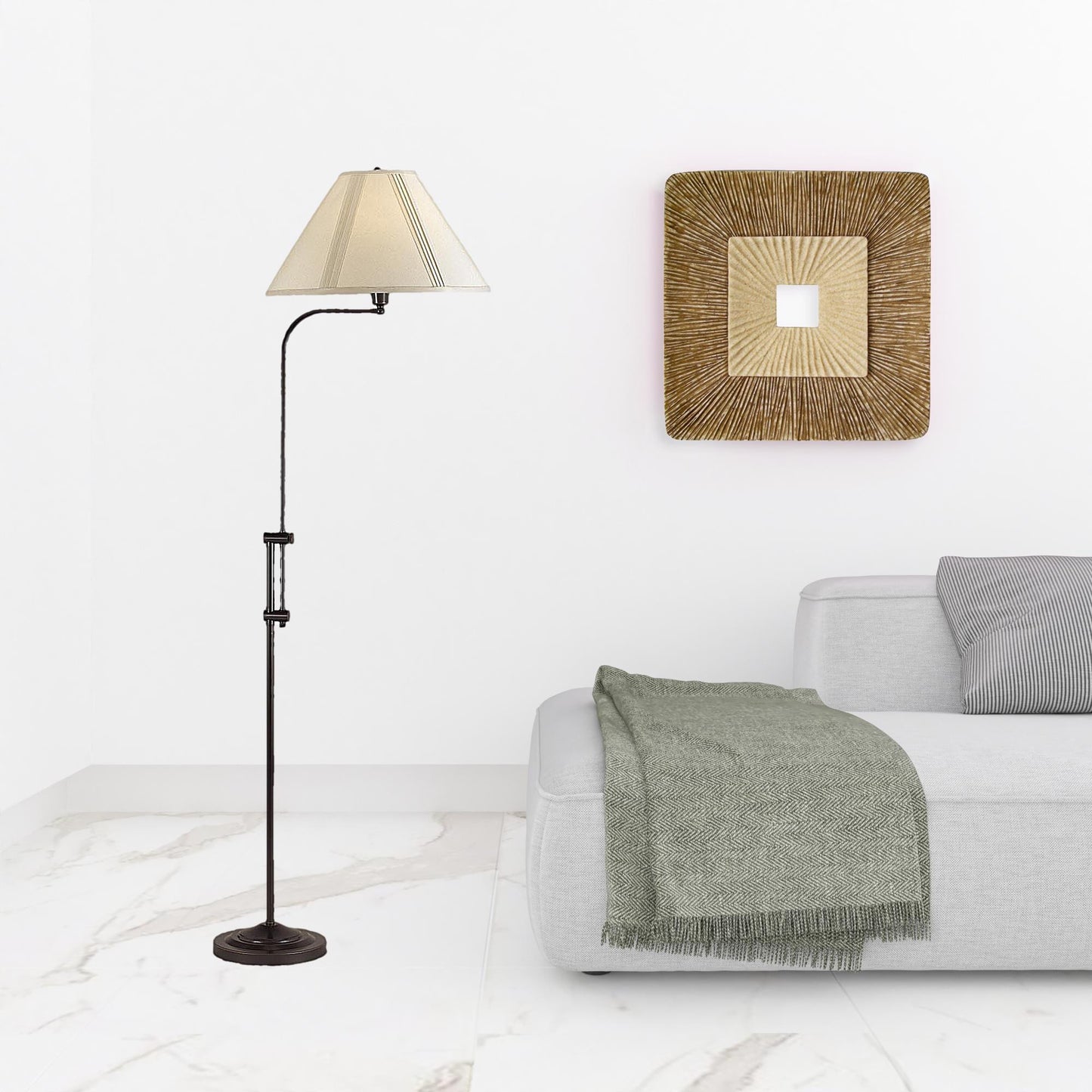 Bronze Adjustable Floor Lamp w/ Shade