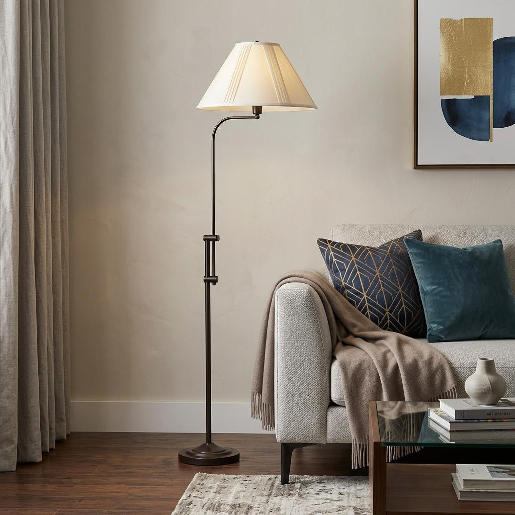 Bronze Adjustable Floor Lamp w/ Shade