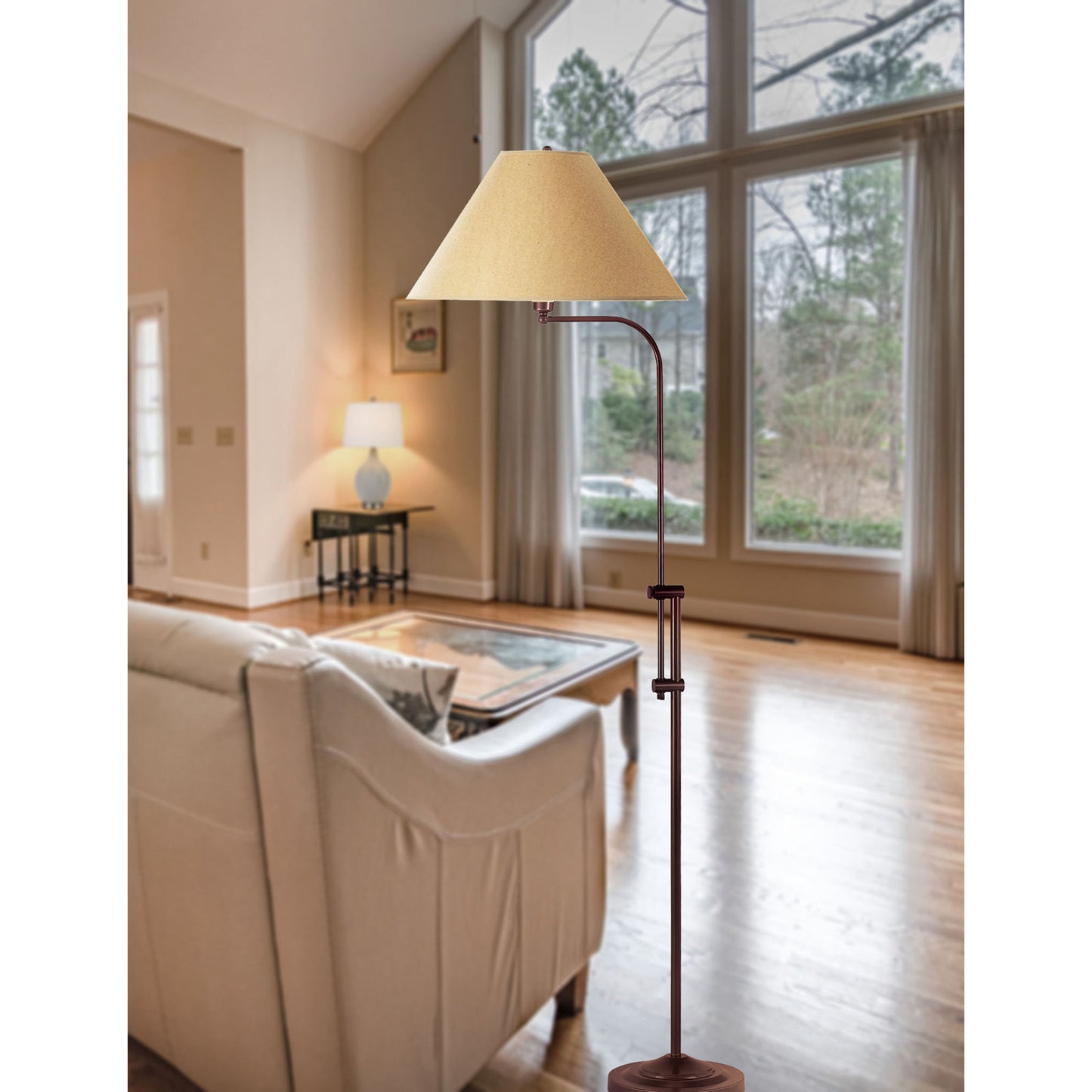 Rusted Adjustable Floor Lamp w/ Shade