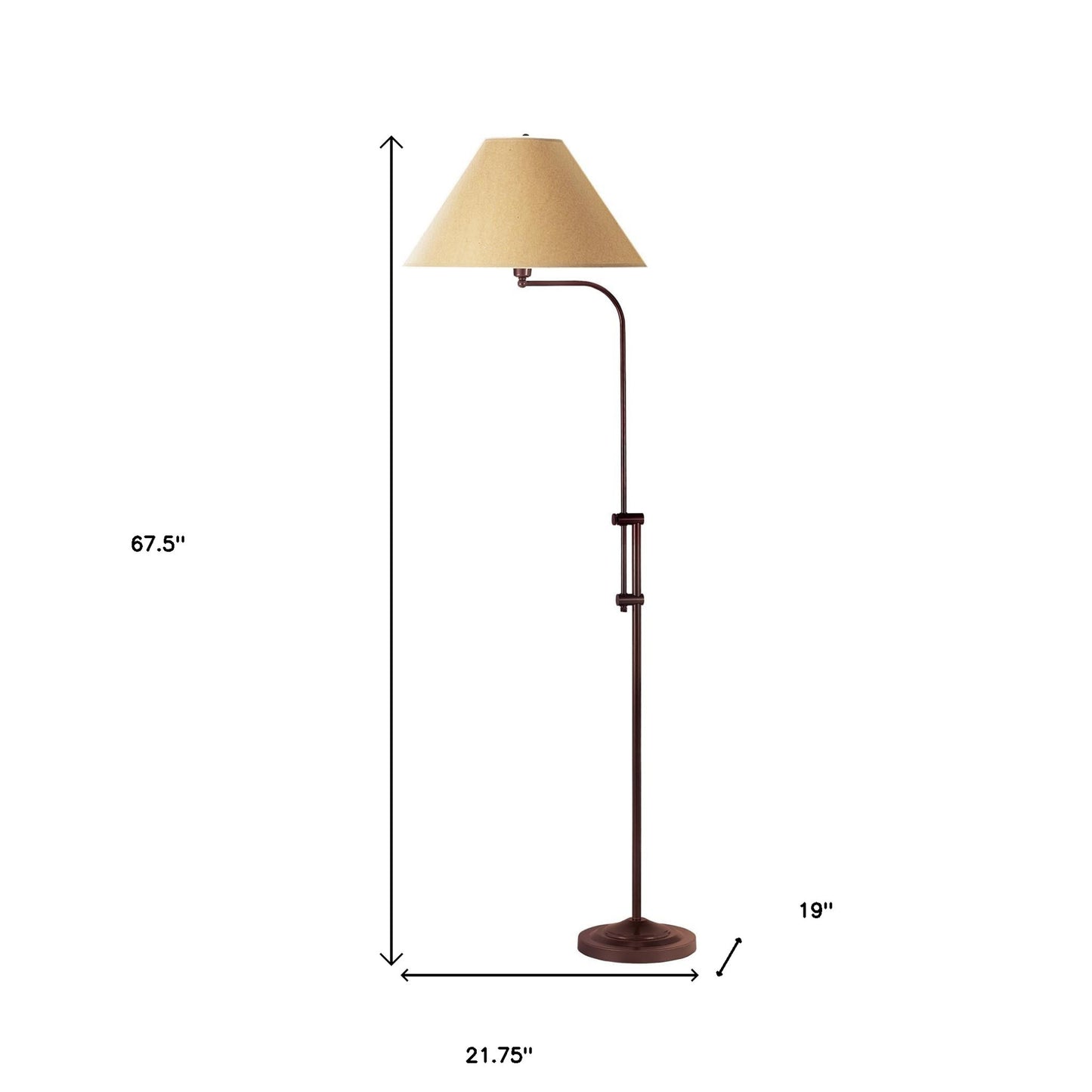 Rusted Adjustable Floor Lamp w/ Shade