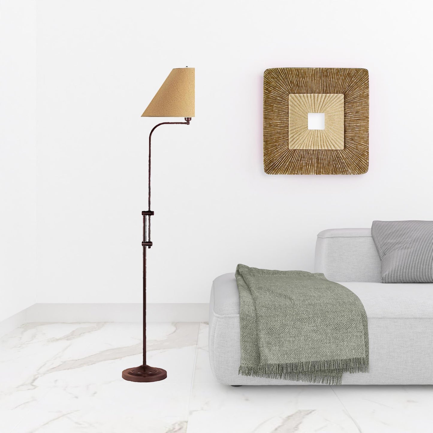 Rusted Adjustable Floor Lamp w/ Shade