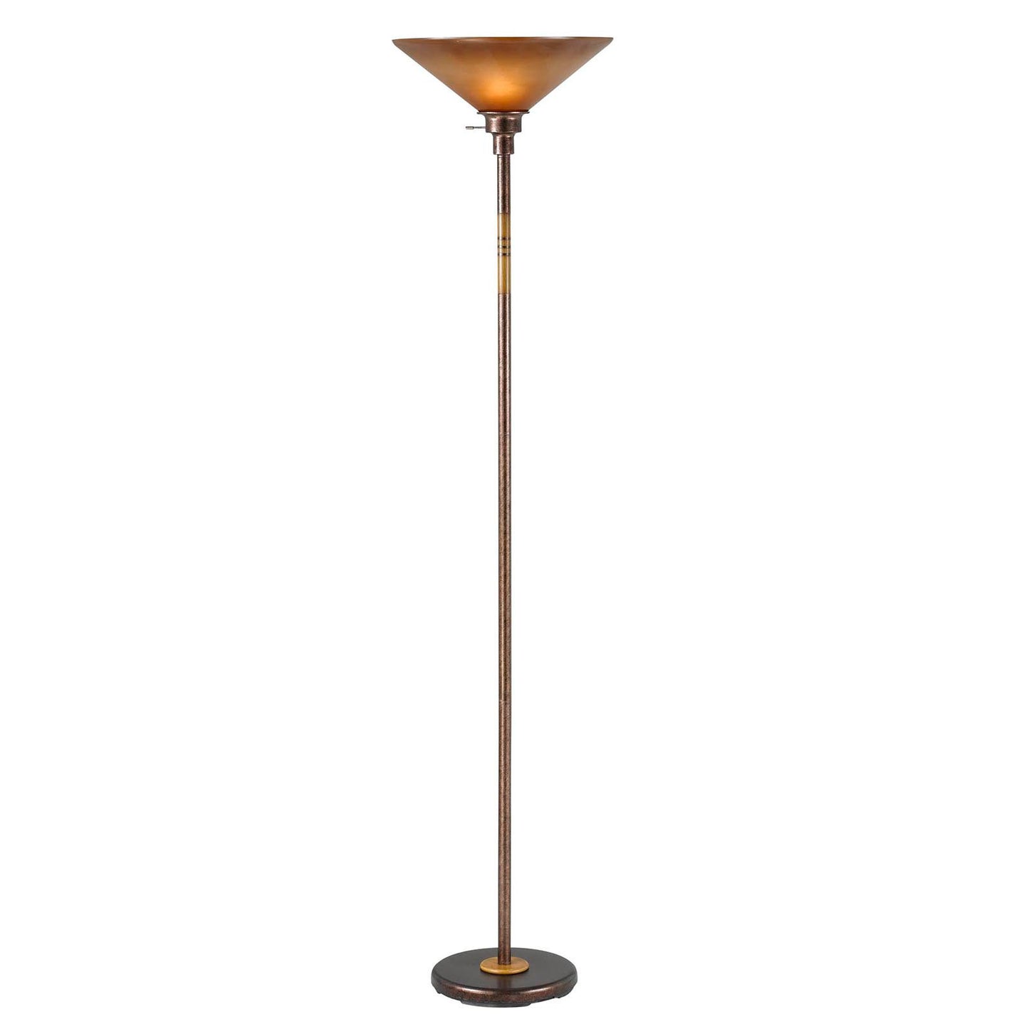 Rusted Torchiere Floor Lamp w/ Rust Shade