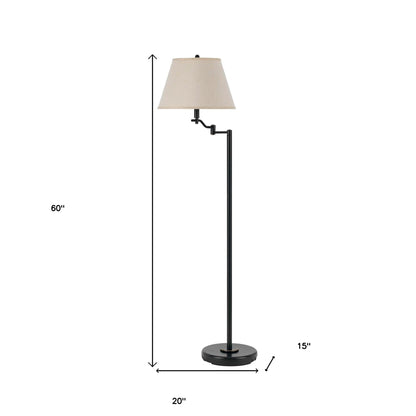 Bronze Swing Arm Floor Lamp w/ Shade