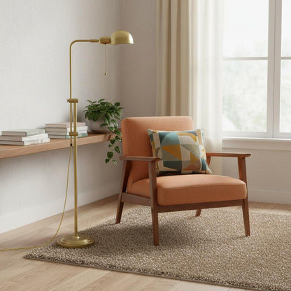Brass Adjustable Floor Lamp w/ Shade