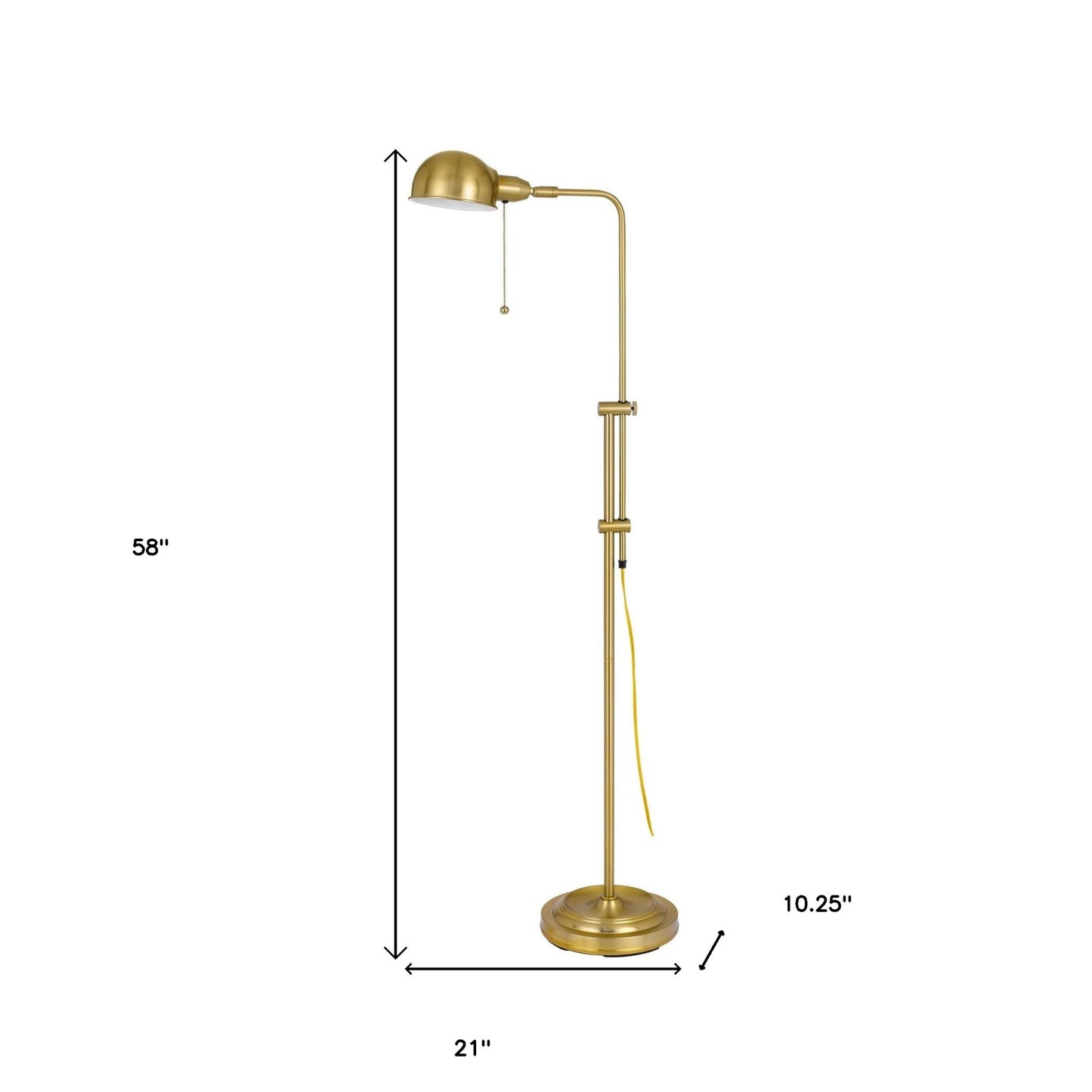 Brass Adjustable Floor Lamp w/ Shade