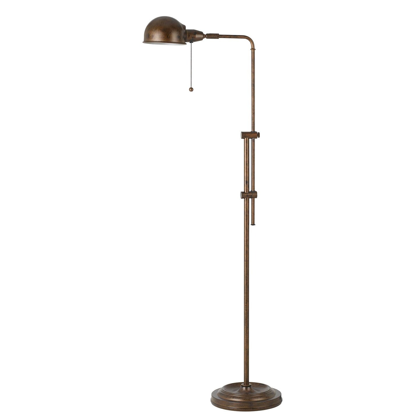 Rusted Adjustable Floor Lamp w/ Rust Shade