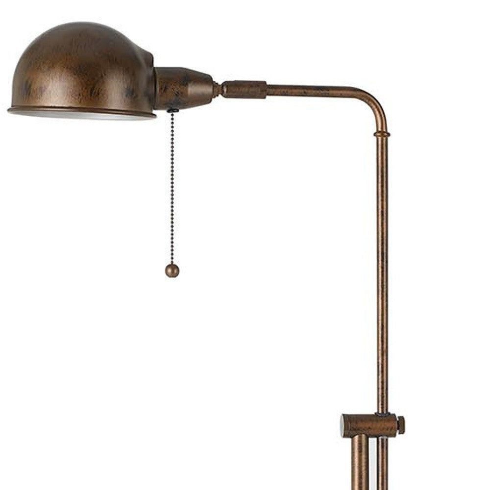 Rusted Adjustable Floor Lamp w/ Rust Shade