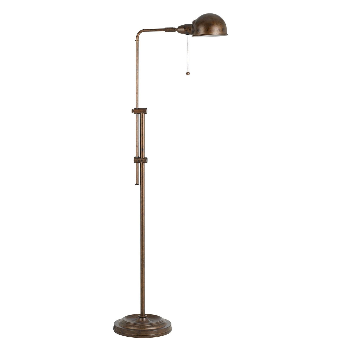 Rusted Adjustable Floor Lamp w/ Rust Shade