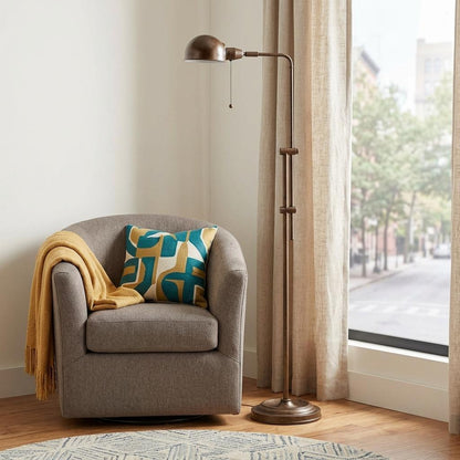 Rusted Adjustable Floor Lamp w/ Rust Shade
