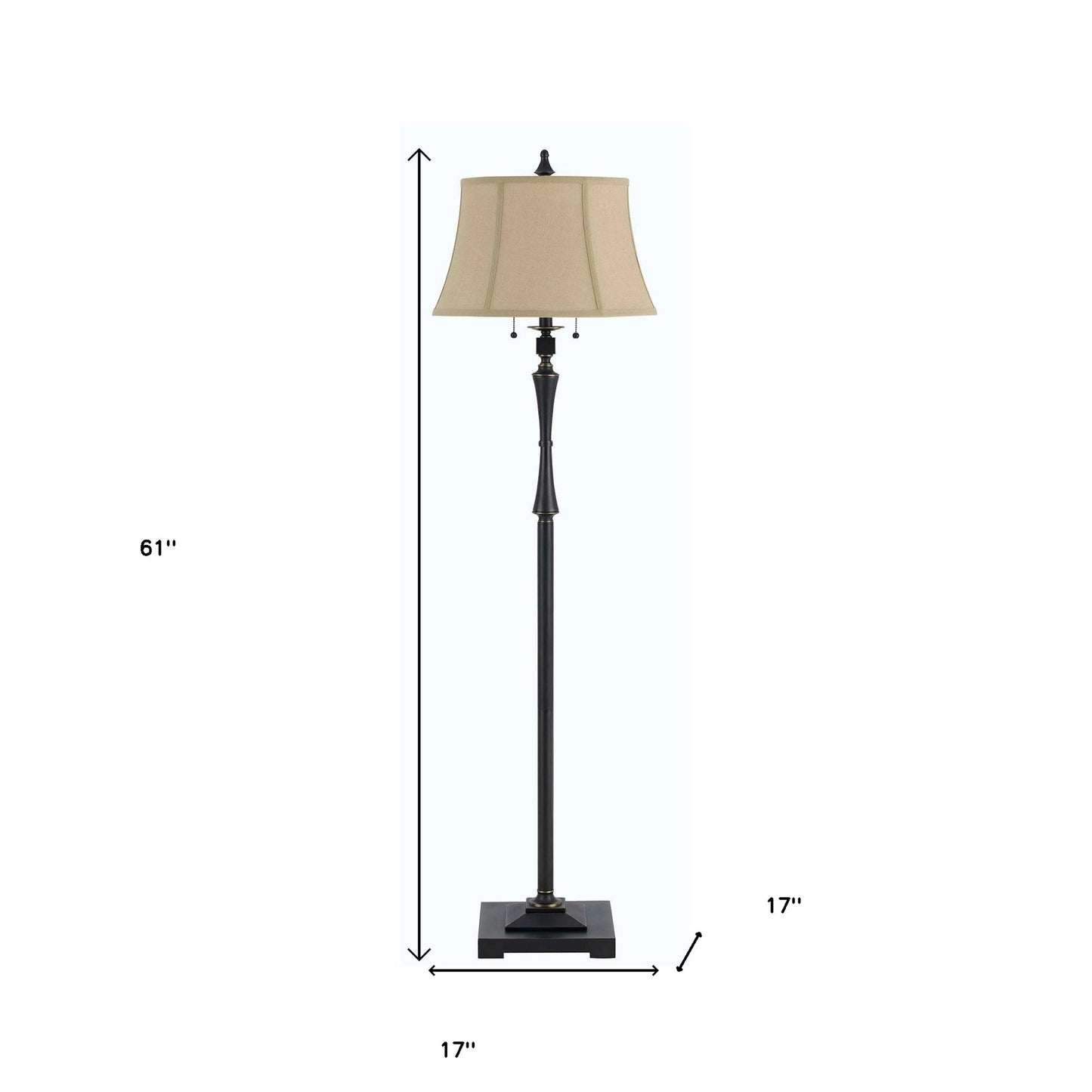 Bronze 2-Light Floor Lamp w/ Shade