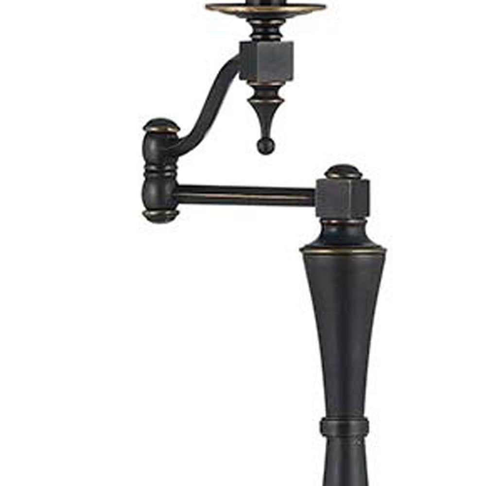 Bronze Swing Arm Floor Lamp w/ Shade