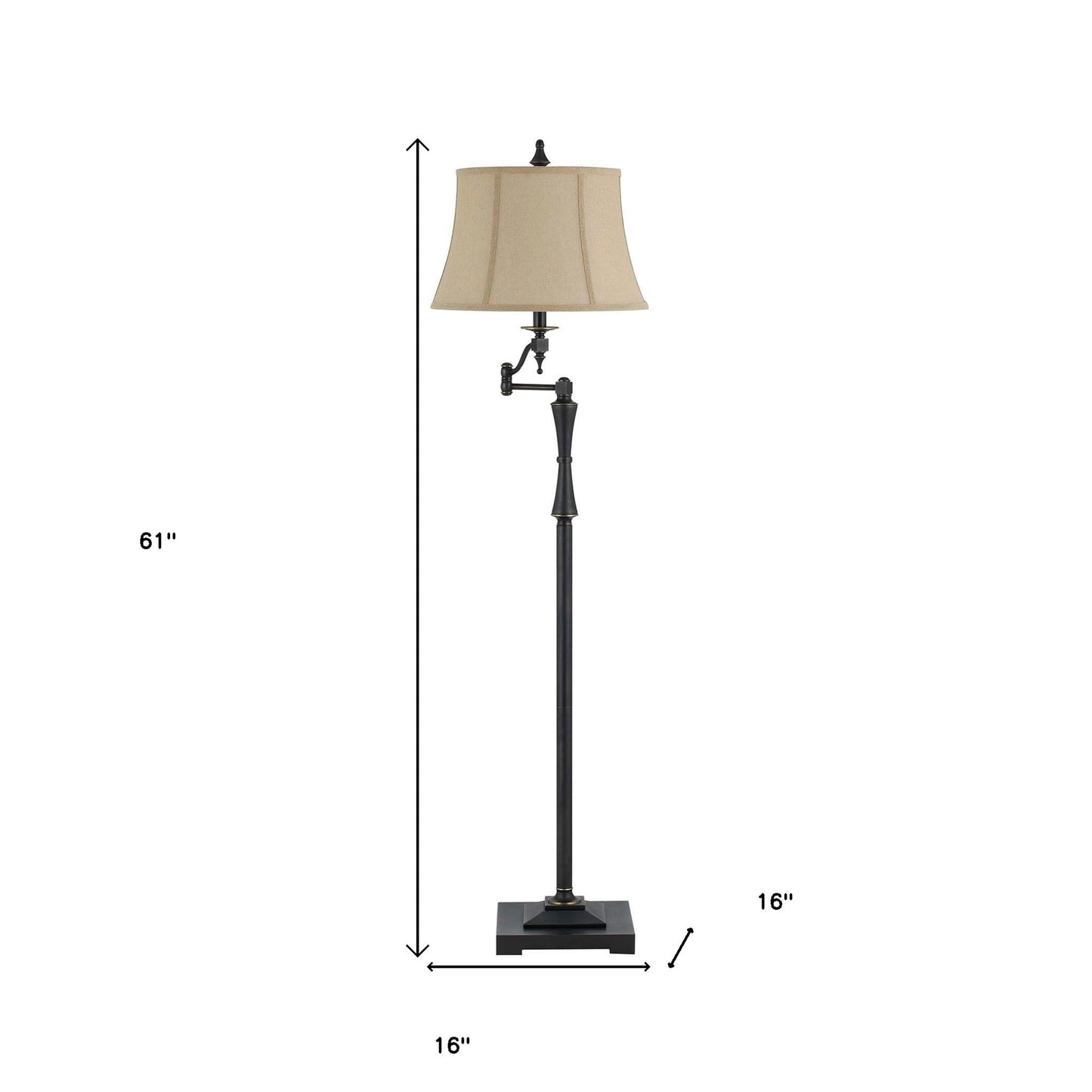 Bronze Swing Arm Floor Lamp w/ Shade