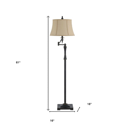 Bronze Swing Arm Floor Lamp w/ Shade
