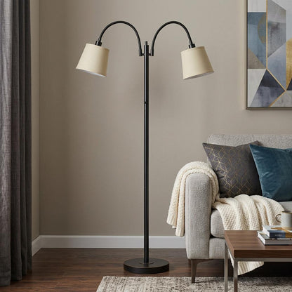 Bronze 2-Light Floor Lamp w/