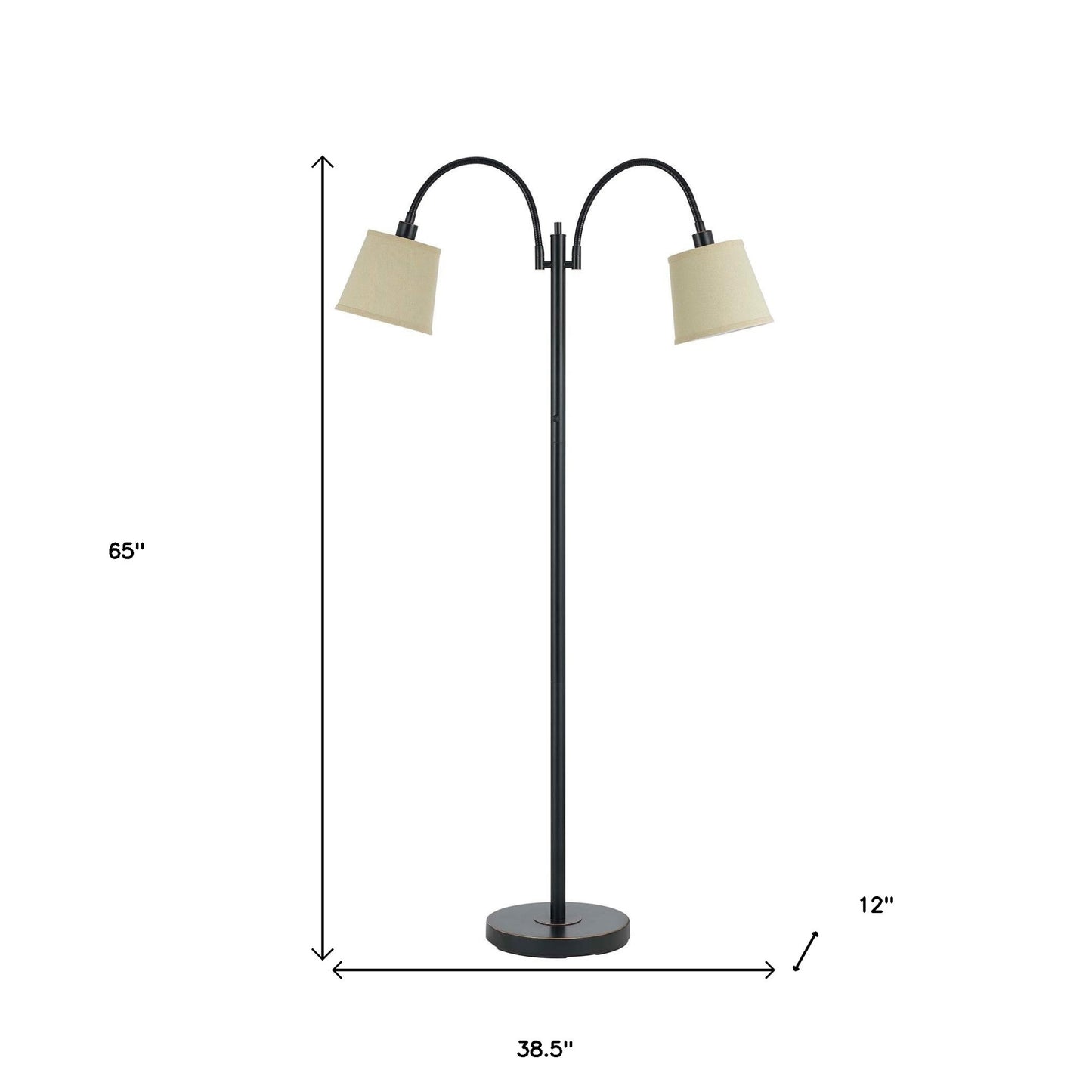 Bronze 2-Light Floor Lamp w/
