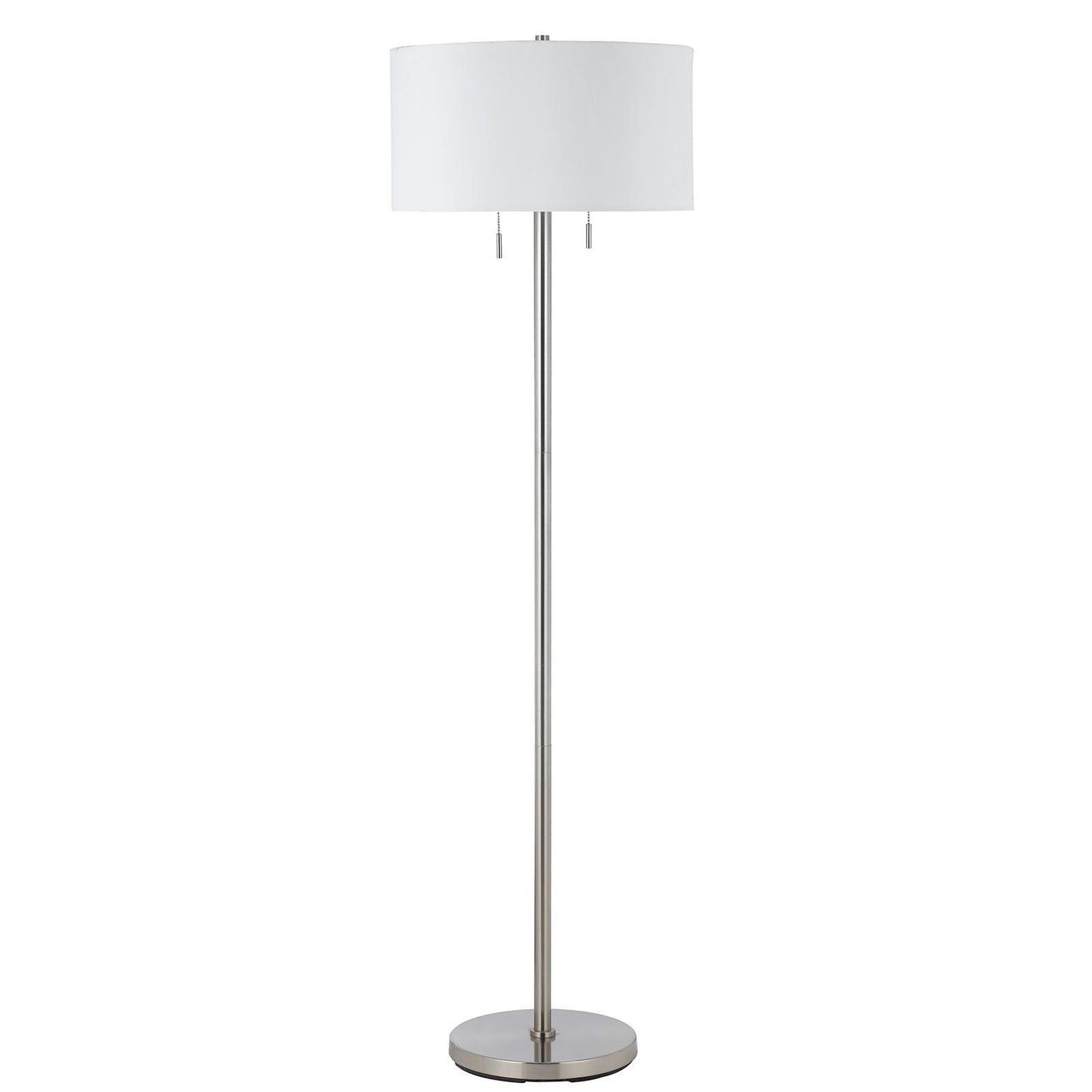 Nickel 2-Light Floor Lamp w/ Shade