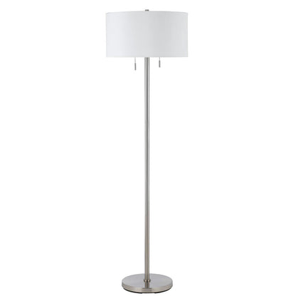 Nickel 2-Light Floor Lamp w/ Shade