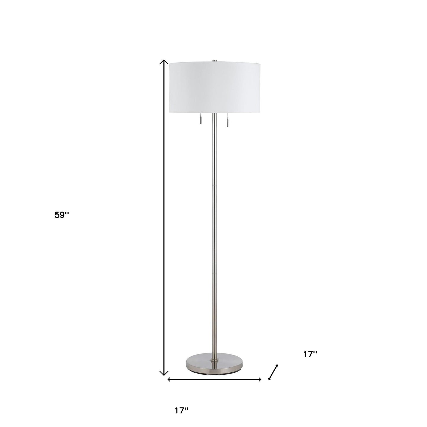 Nickel 2-Light Floor Lamp w/ Shade
