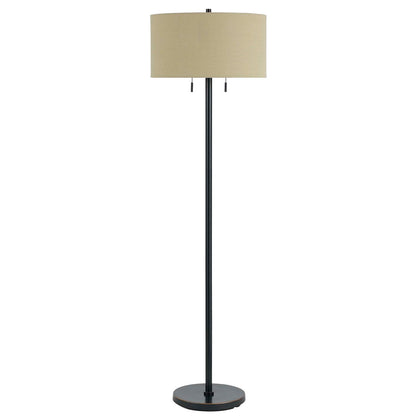 Bronze 2-Light Floor Lamp w/ Brown Shade