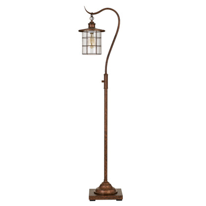 Rusted Floor Lamp w/ Rust Glass Shade