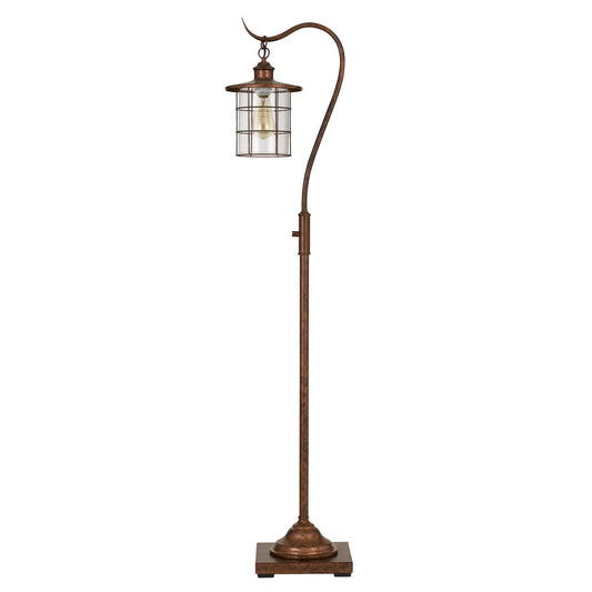 Rusted Floor Lamp w/ Rust Glass Shade