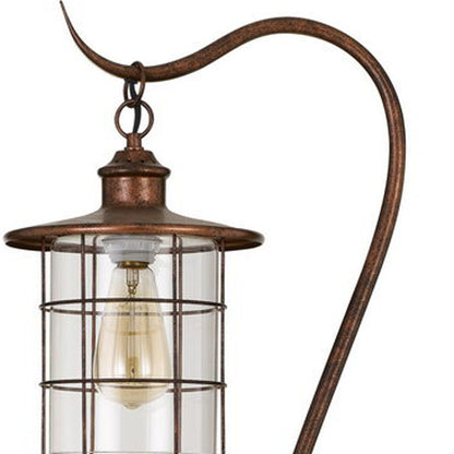 Rusted Floor Lamp w/ Rust Glass Shade