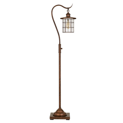 Rusted Floor Lamp w/ Rust Glass Shade
