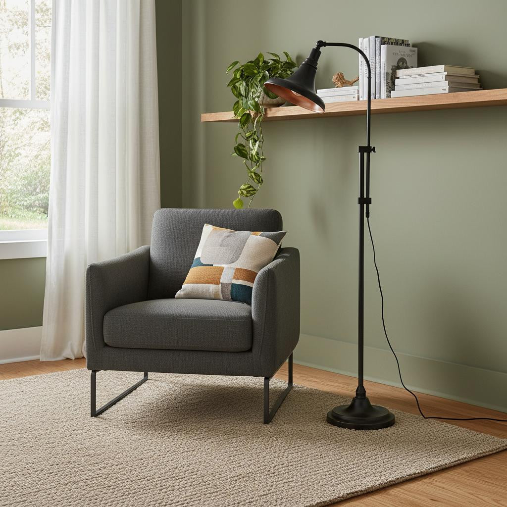 Bronze Adjustable Floor Lamp w/ Shade