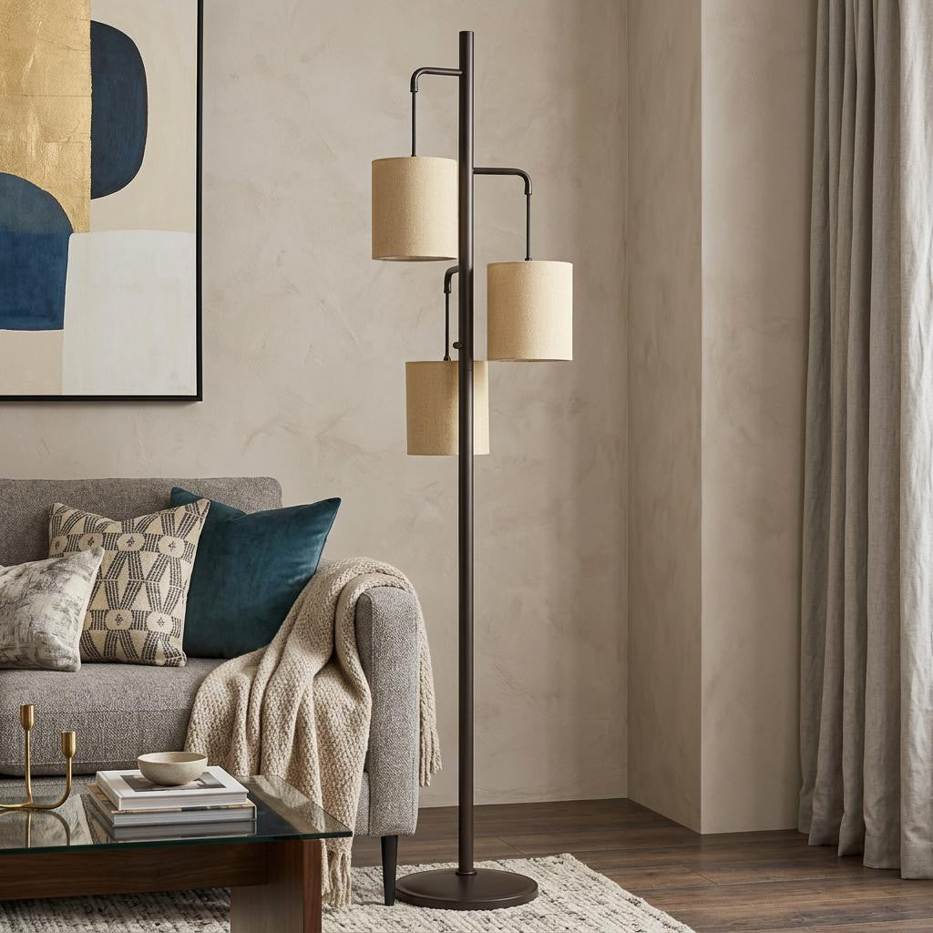 Bronze 3-Light Floor Lamp w/ Shade
