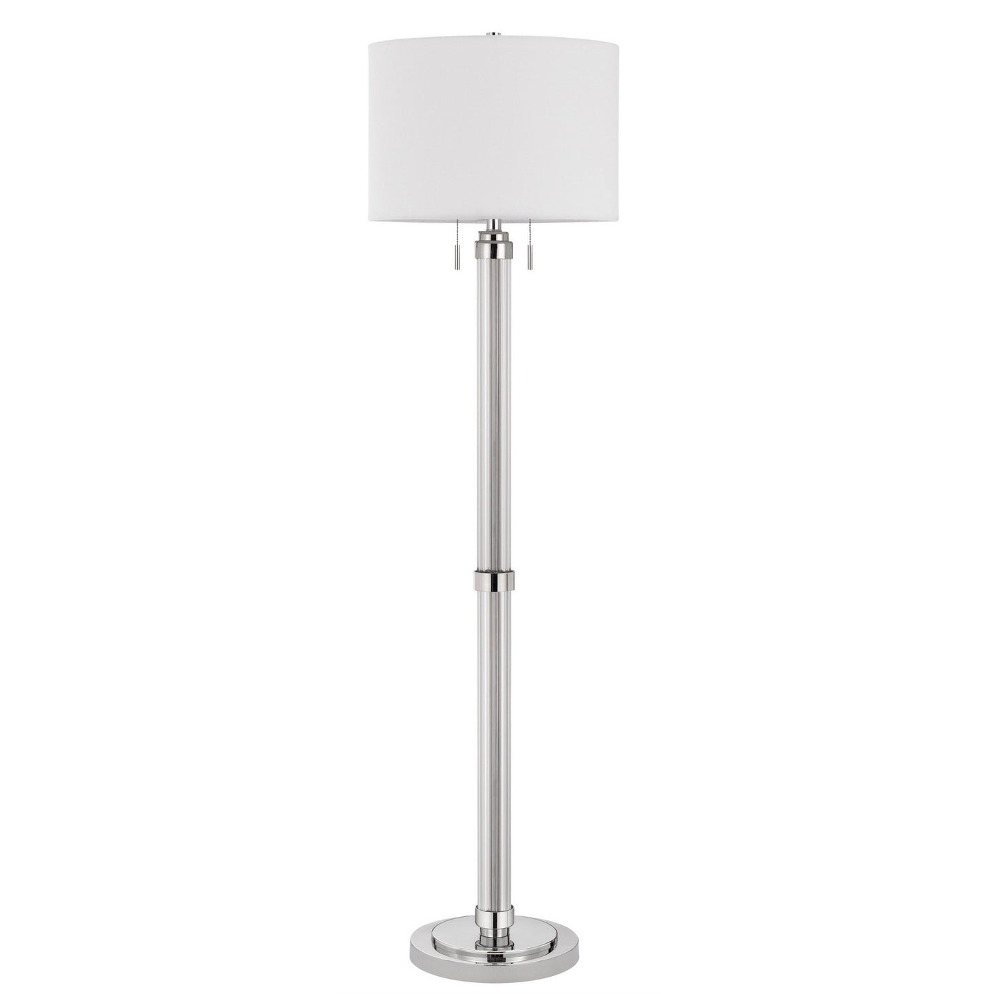Chrome 2-Light Floor Lamp w/ Shade