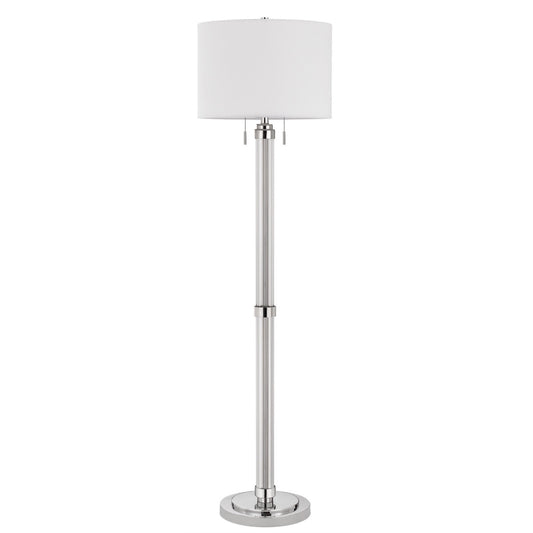 Chrome 2-Light Floor Lamp w/ Shade