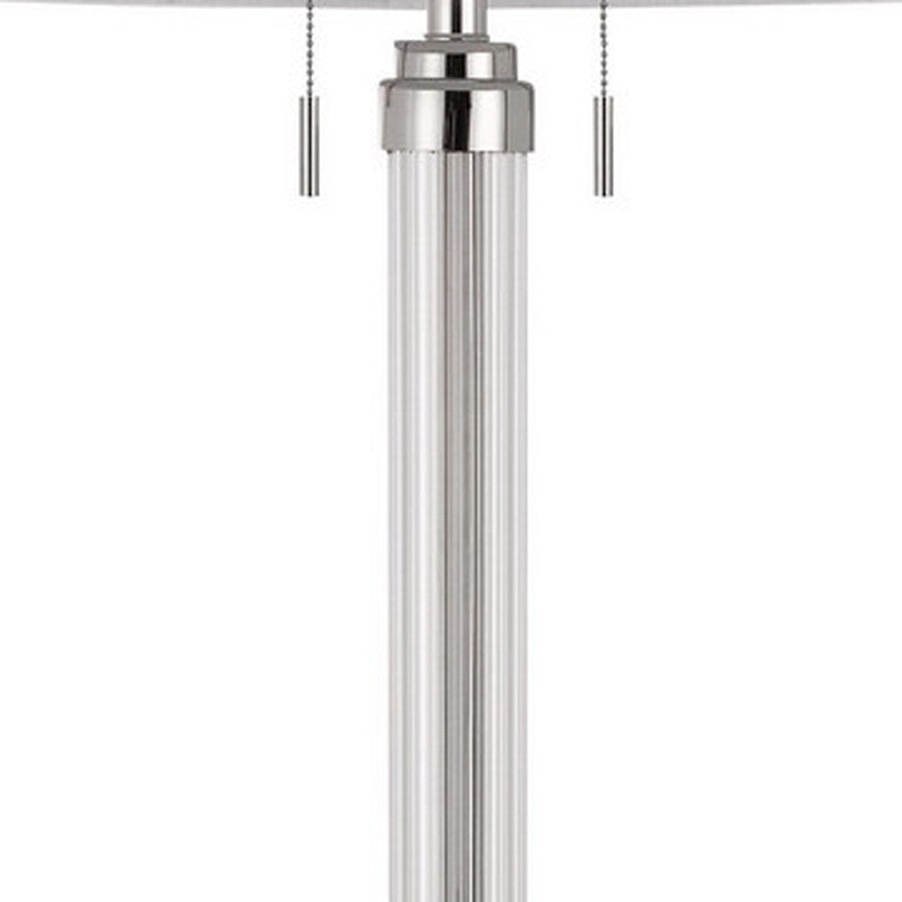 Chrome 2-Light Floor Lamp w/ Shade
