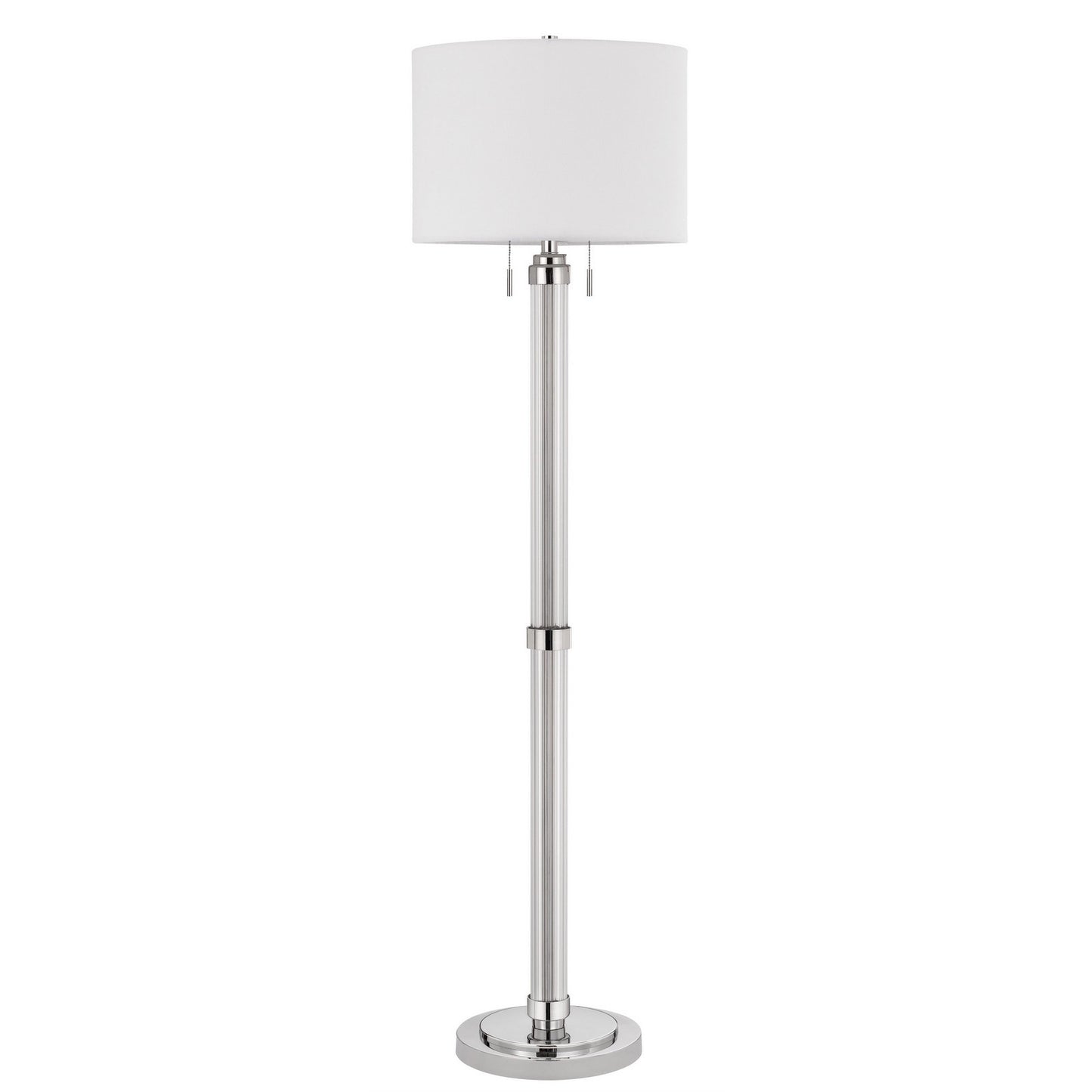 Chrome 2-Light Floor Lamp w/ Shade