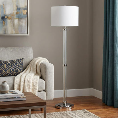 Chrome 2-Light Floor Lamp w/ Shade