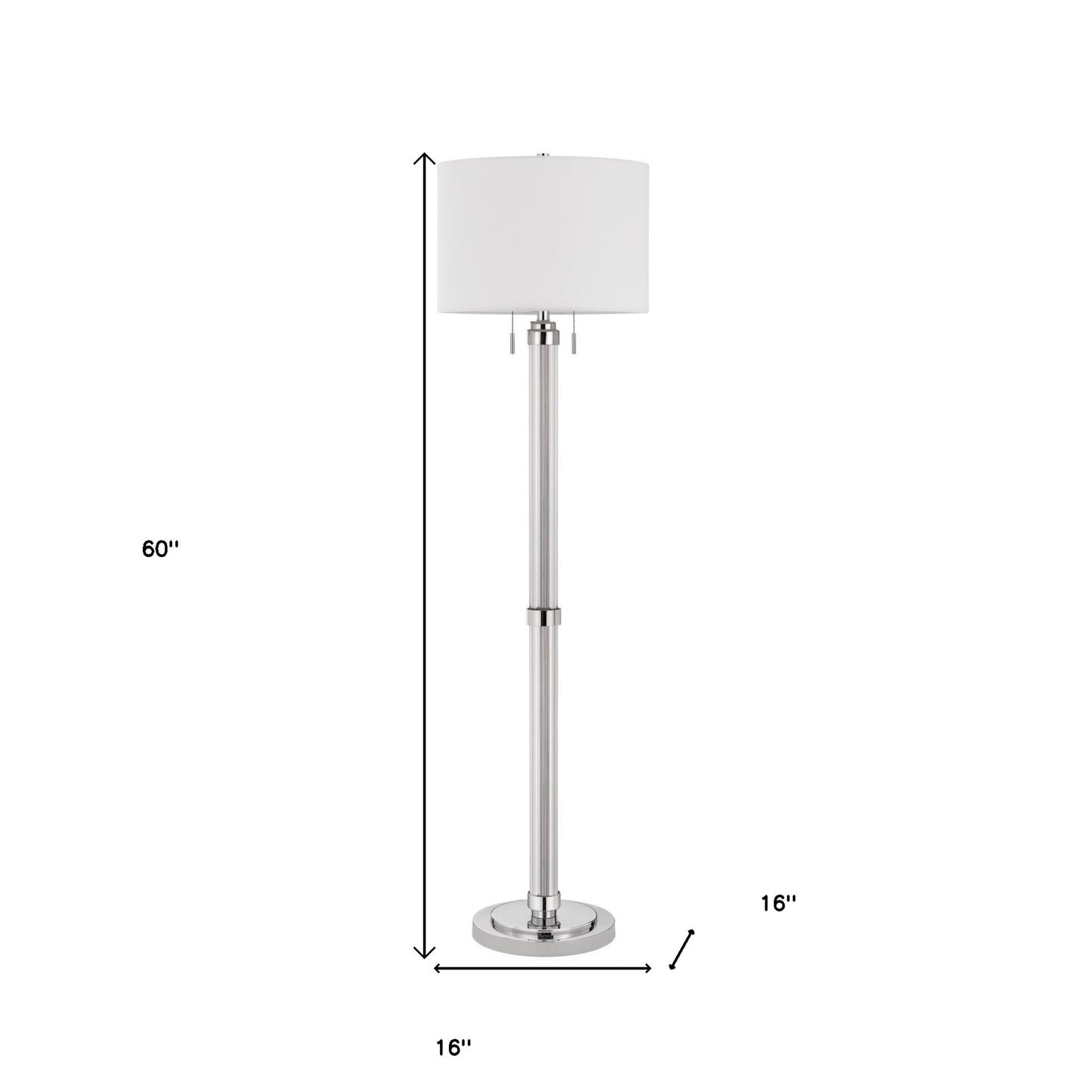 Chrome 2-Light Floor Lamp w/ Shade