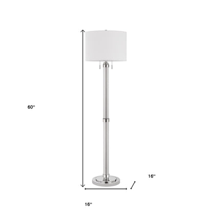 Chrome 2-Light Floor Lamp w/ Shade