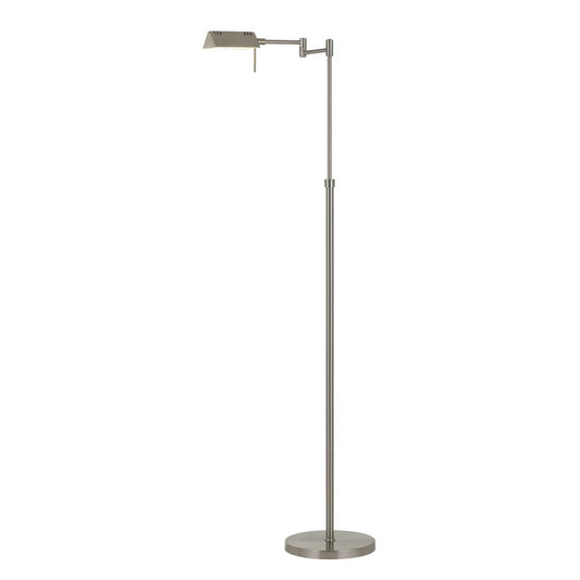 Nickel Adjustable Swing Arm Floor Lamp