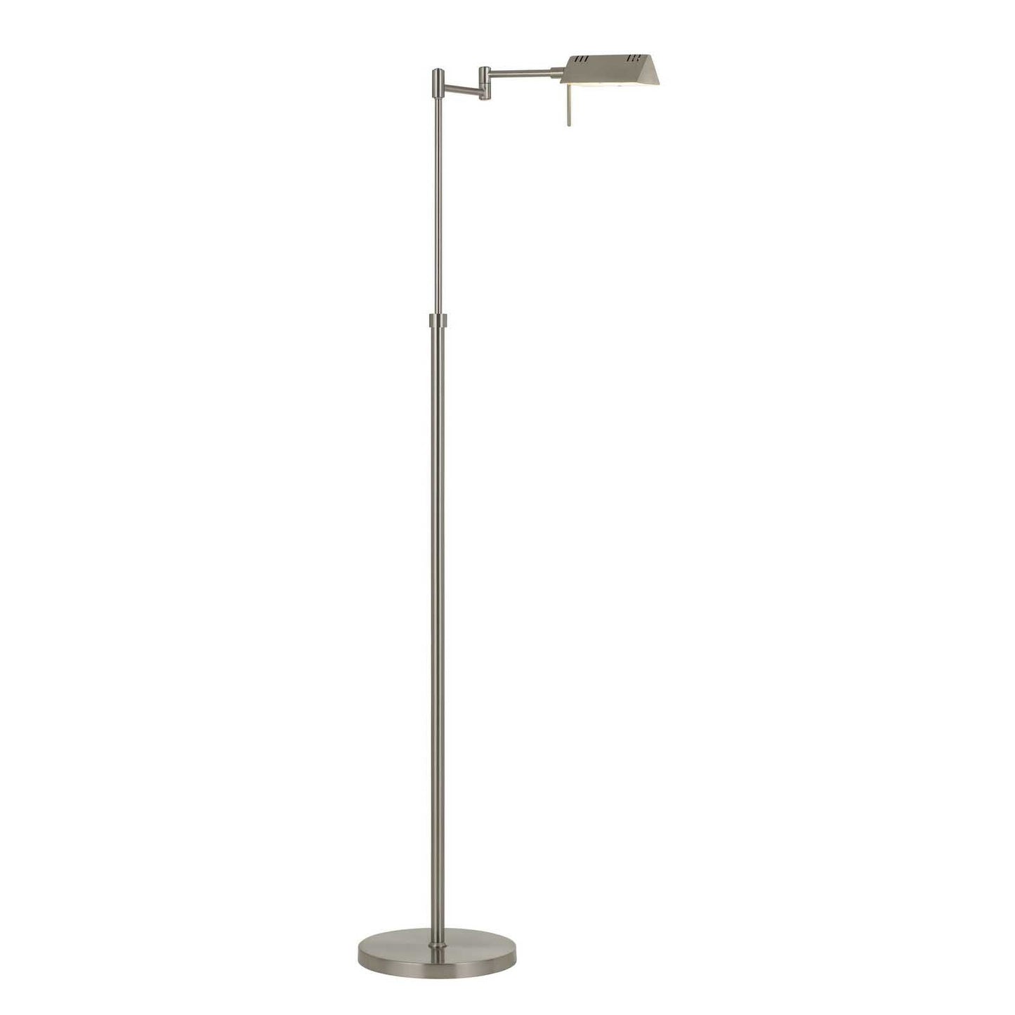 Nickel Adjustable Swing Arm Floor Lamp
