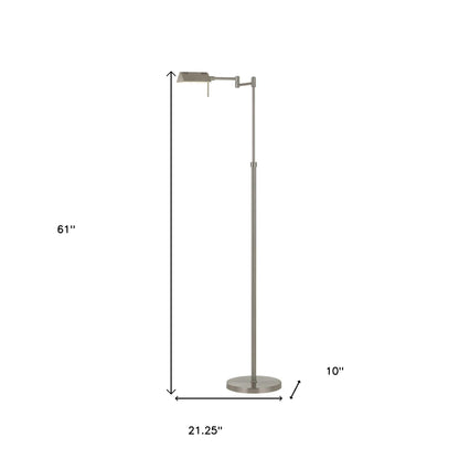 Nickel Adjustable Swing Arm Floor Lamp